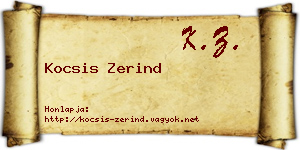 Kocsis Zerind névjegykártya